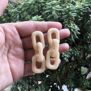 Handmade polymer clay chain link earrings